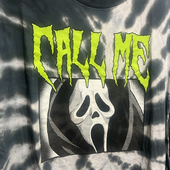 EUC Scream Ghostface Tye Dye "Call Me" Longsleeve Tee - Picture 3 of 4